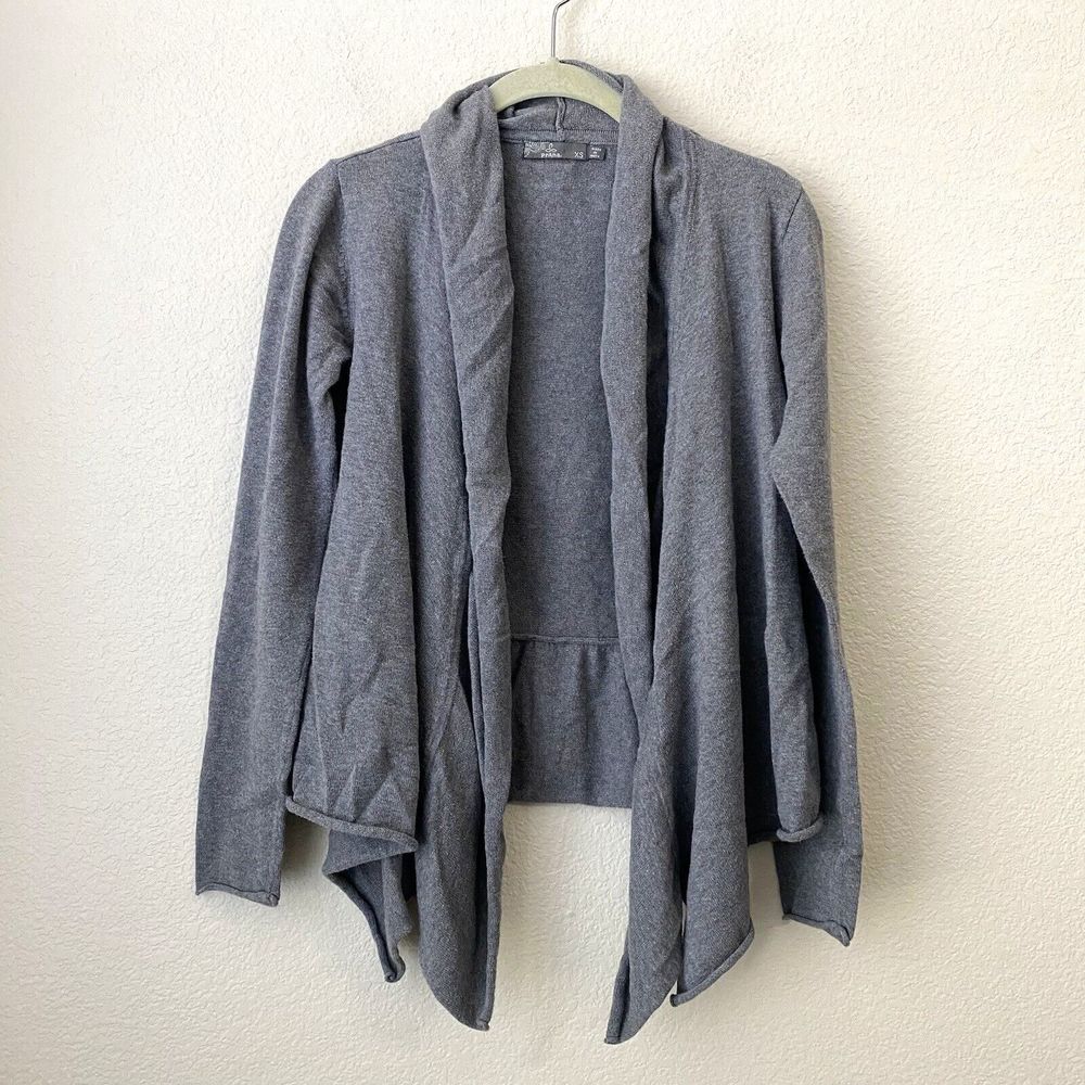 Prana Cardigan Womens Sz XS Gray Georgia Wrap Open Front Cotton Sweater